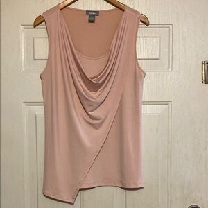Neiman Marcus Asymmetrical Pink Draped Tank Top